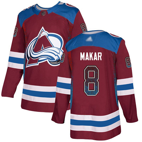 Adidas Colorado Avalanche Men 8 Cale Makar Burgundy Home Authentic Drift Fashion Stitched NHL Jersey